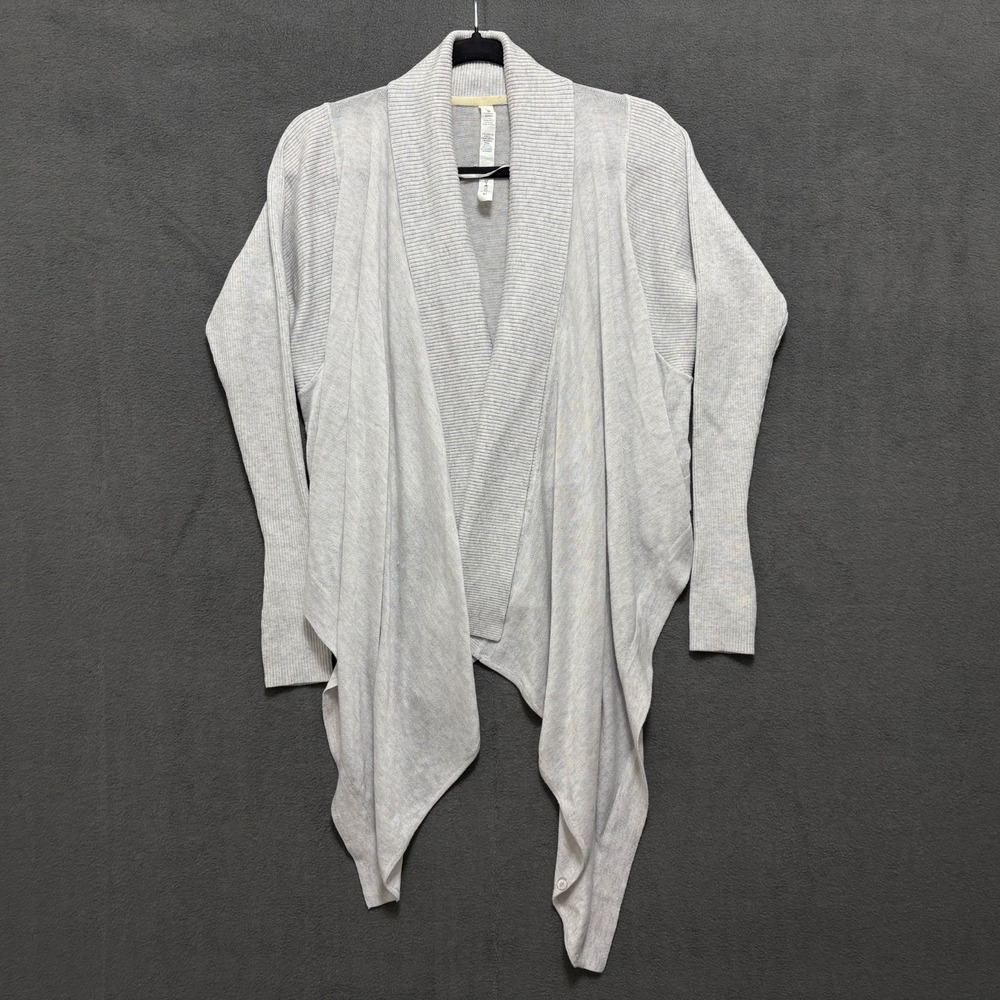 Lululemon Cardigan Open Front Asymmetrical Wool Silk Cashmere Blend Women's Sz 6